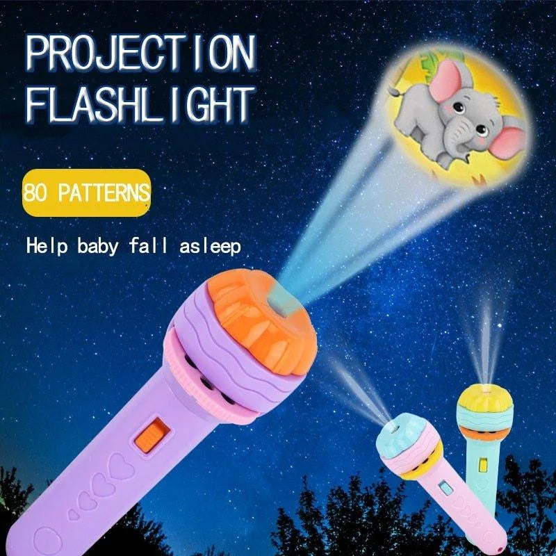Mini Projector Flashlight Torch Toy for Kids โ 80 Projections