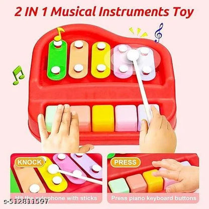 2-in-1 Mini Musical Xylophone & Piano